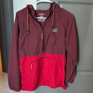 L.L. Bean Women’s Burgundy and Red Raincoat